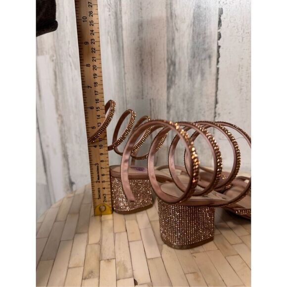 Windsor Cue The Glamour Satin Rhinestone Sprial Heels - Picture 6 of 6